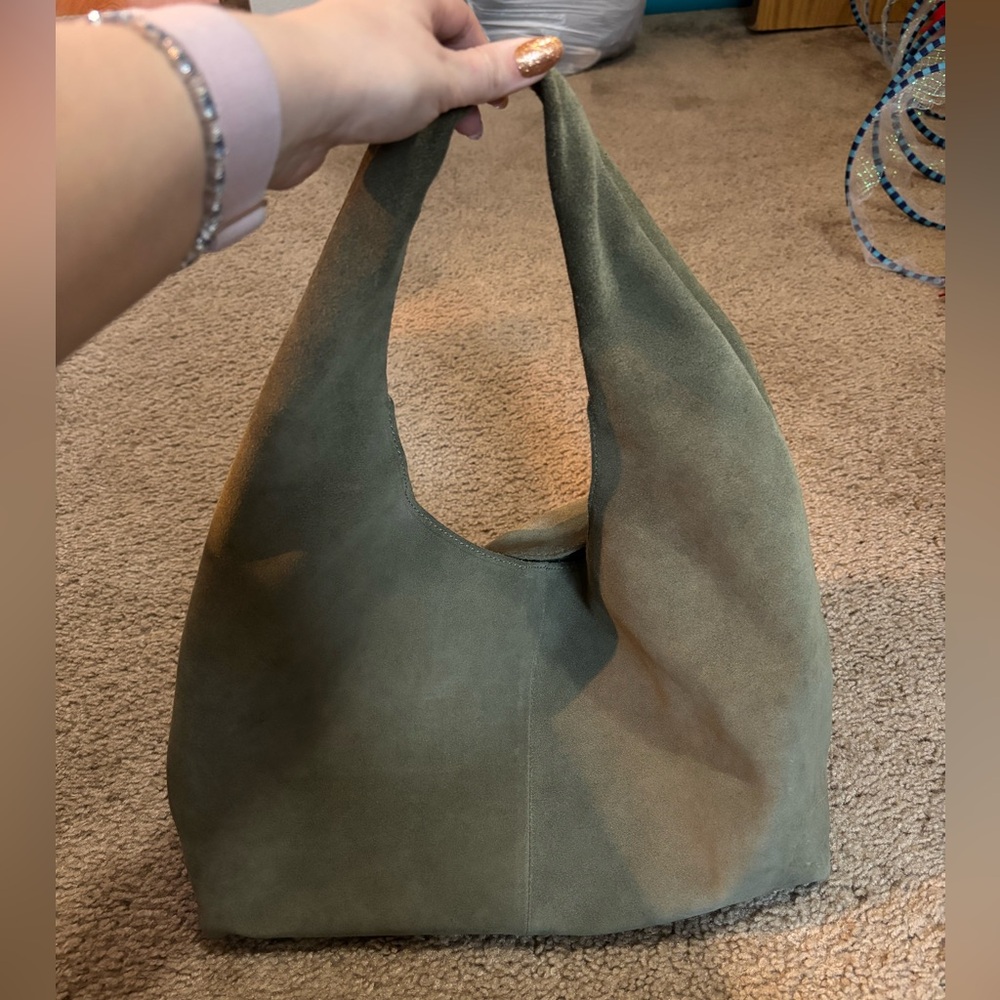 Genuine Leather Green Hobo Shoulder Bag - Picture 2 of 7